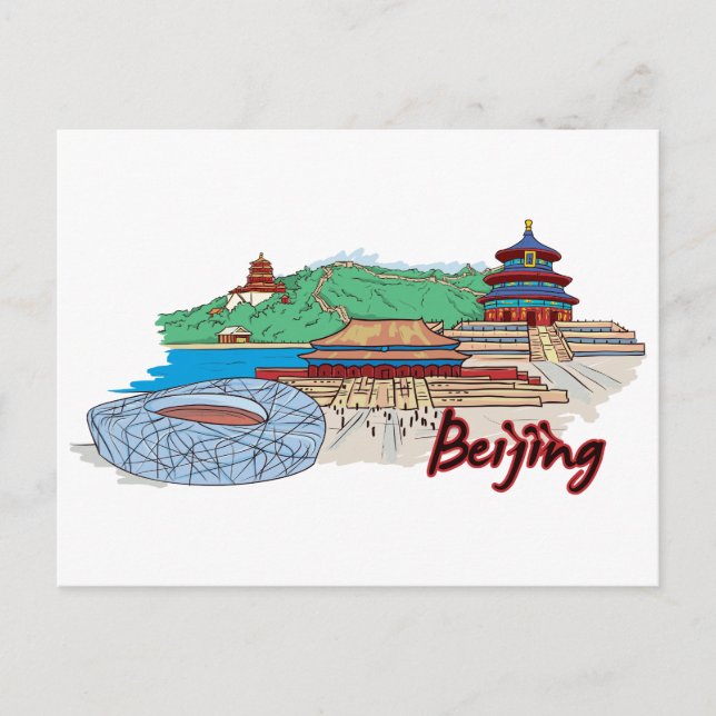 Beijing China Berömd City Vykort (Framsida)