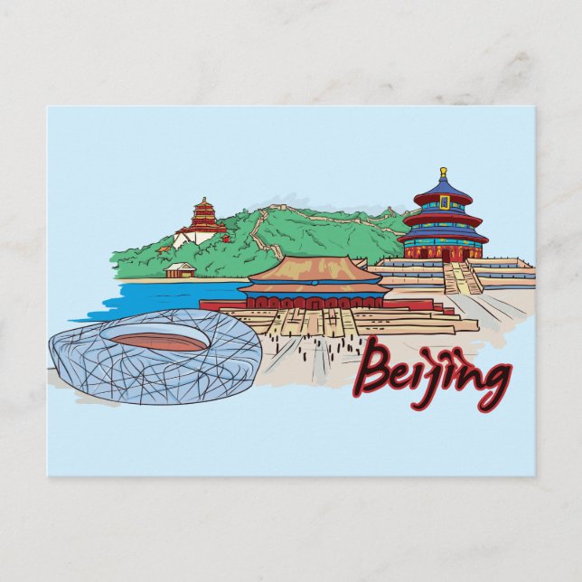 Beijing, China Berömd City Vykort (Framsida)