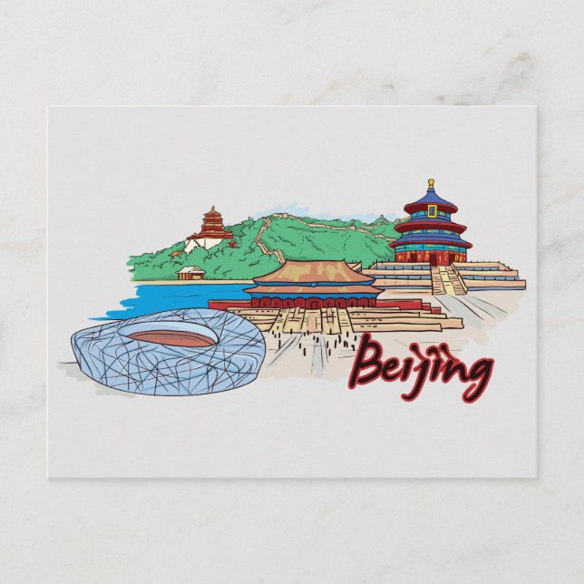 Beijing, China Berömd City Vykort (Framsida)
