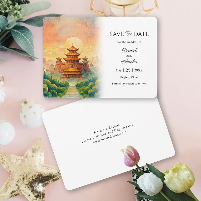 Beijing China Destination Wedding Spara Datumet (Beijing  China Destination  Save The Date)
