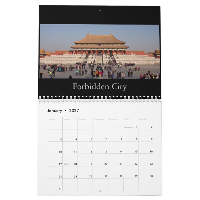 BEIJING CHINA KALENDER (Jan 2027)
