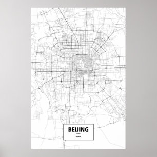 Beijing china (svarten på vit) poster