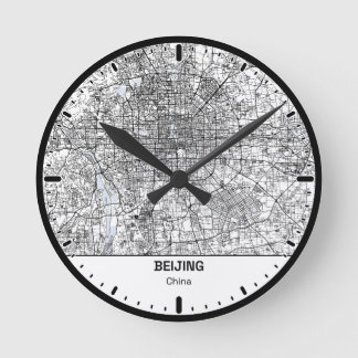 Beijing Clock City Line Art Rund Klocka