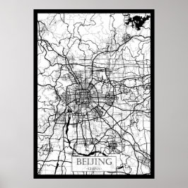 Beijing Kina Karta Poster