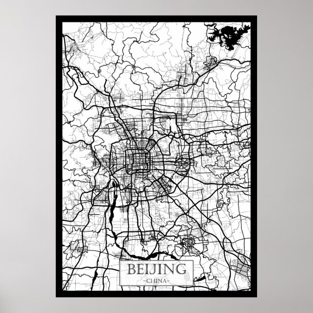 Beijing Kina Karta Poster (Framsidan)