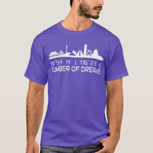 Beijing Skyline GPS samordnar Silhouette-Chinan T Shirt