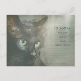 Beileidskarte Katze - Schwarz - Sympathy Card Vykort