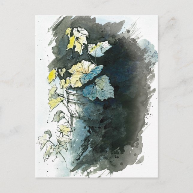 Beileidskarte mit Weinrebe Vykort (Framsida)