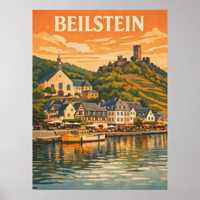 Beilstein Tyskland Vintage Resa Konst Poster (Framsidan)
