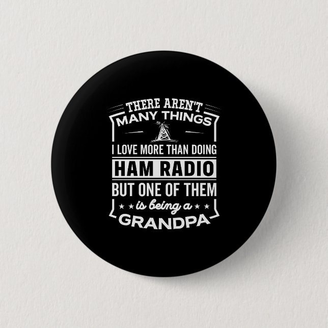 Being A Ham Radio Grandpa Funny Old Man  Knapp (Framsida)