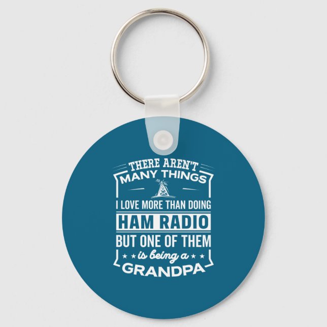 Being A Ham Radio Grandpa Funny Old Man  Nyckelring (Framsida)