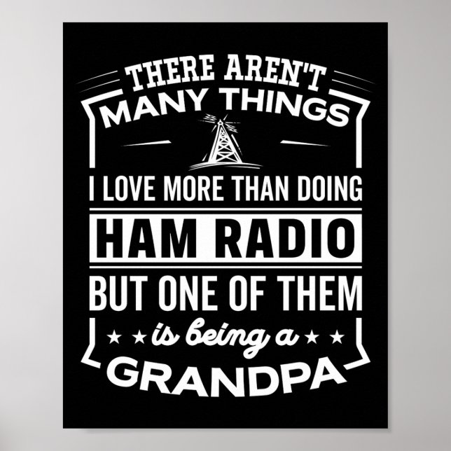 Being A Ham Radio Grandpa Funny Old Man  Poster (Framsidan)