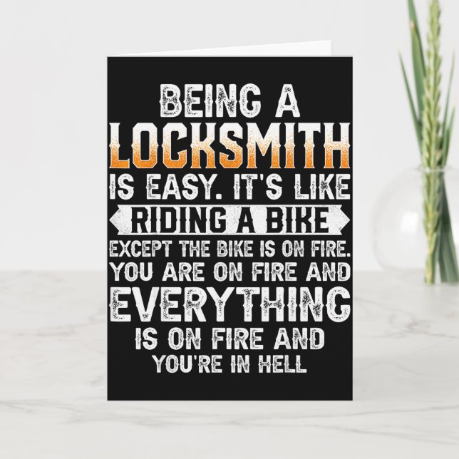 Being A Locksmith Is Easy - Funny Lock Picker Lock Kort (Framsida)