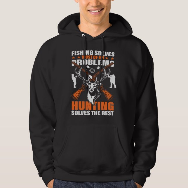 Being a Papa and Hunting The Best Things in Life Hoodie (Framsida)