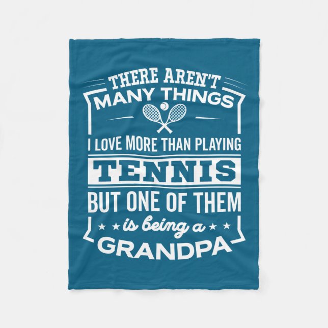 Being A Tennis Grandpa Funny Old Man  Fleecefilt (Framsidan)