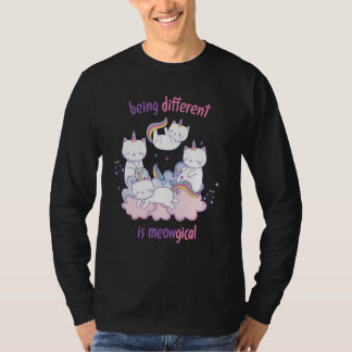 Being different is meowgical Funny unicorn cat T Shirt