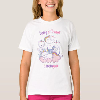 Being different is meowgical Funny unicorn cat T Shirt