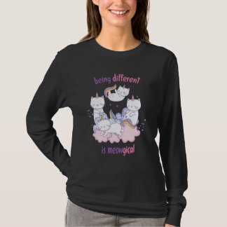 Being different is meowgical Funny unicorn cat T Shirt