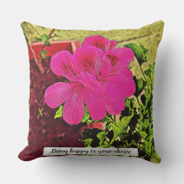 Being happy is your choice blooming flower kudde