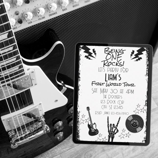 Being ONE Rocks, first world tour, 1st Birthday Inbjudningar (Skapare uppladdad)