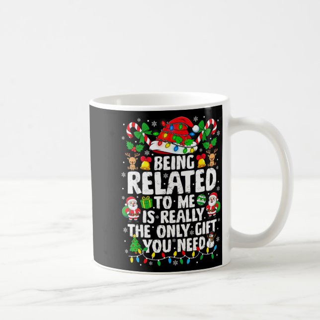 Being Related To Me Funny Christmas Family Xmas Pa Kaffemugg (Höger)