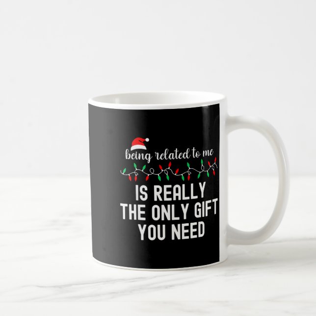 Being Related To Me Funny Christmas Family Xmas Pa Kaffemugg (Höger)
