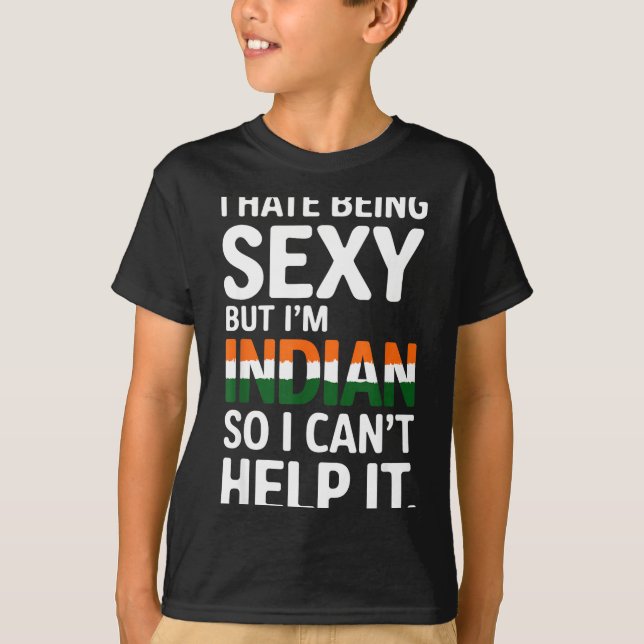 Being Y Indian Funny India  T Shirt (Framsida)