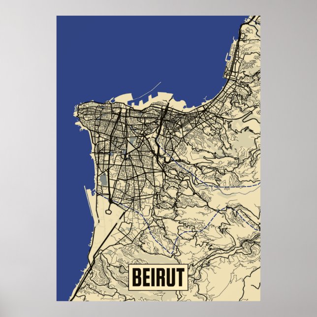 Beirut Karta Poster (Framsidan)