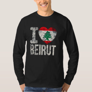 Beirut Libanesisk Flagga I kärlek Beirut T Shirt