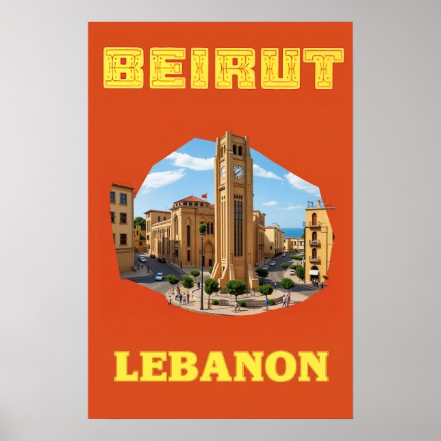 Beirut, Libanon affisch (Framsidan)