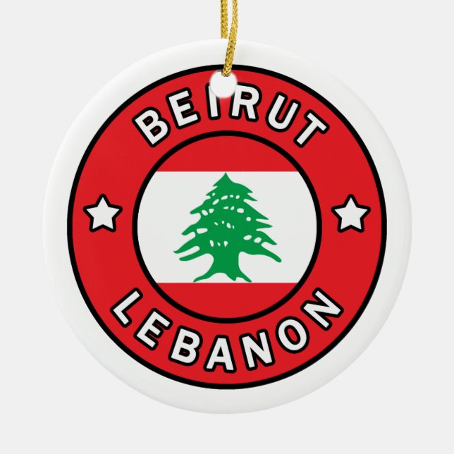 Beirut Libanon Julgransprydnad Keramik (Framsidan)