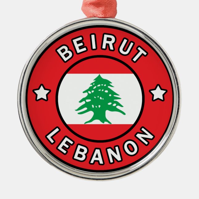 Beirut Libanon Julgransprydnad Metall (Framsidan)