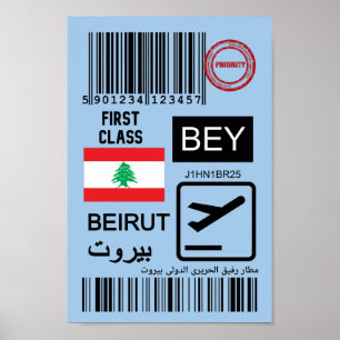 Beirut Libanon resa biljett Poster