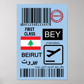 Beirut Libanon resa biljett Poster