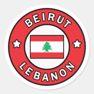 Beirut Libanon Runt Klistermärke