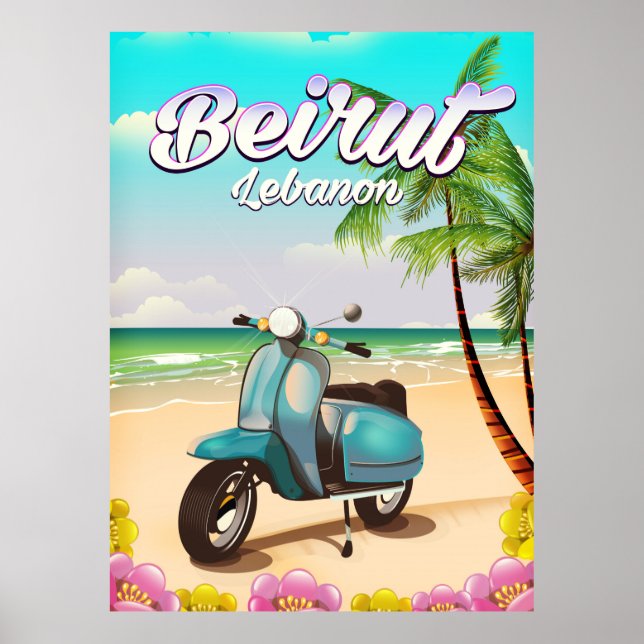 Beirut Libanon Scooter resemotiv affisch (Framsidan)