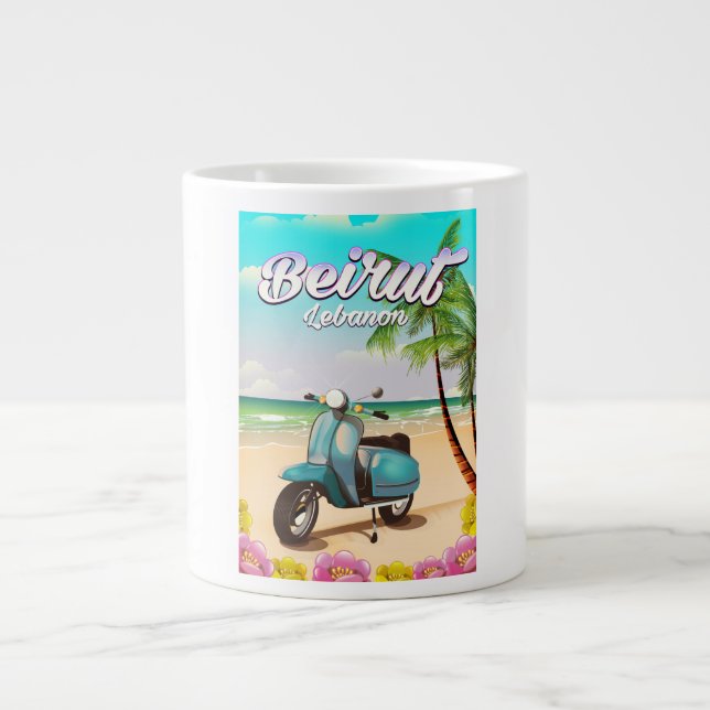 Beirut Libanon Scooter reseposter Jumbo Mugg (Framsidan)