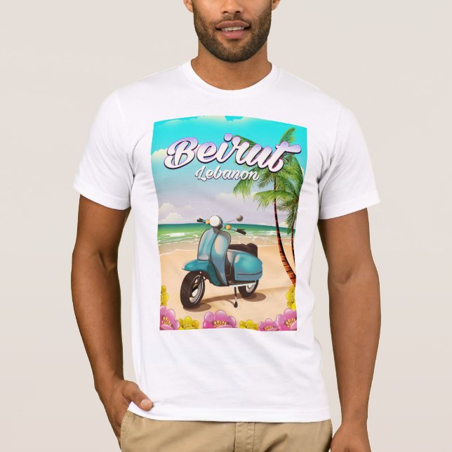 Beirut Libanon Scooter reseposter T-shirt (Framsida)