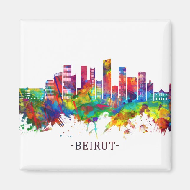 Beirut Libanon Skyline Magnet (Framsidan)