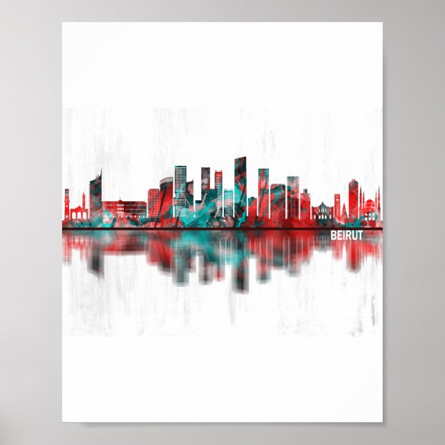 Beirut Libanon Skyline Poster (Framsidan)