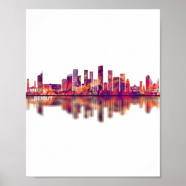 Beirut Libanon Skyline Poster (Framsidan)