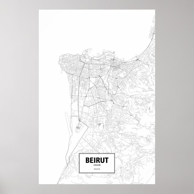 Beirut, Libanon (svart på vitt) Poster (Framsidan)