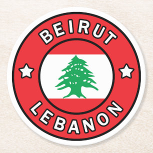 Beirut Libanon Underlägg Papper Rund