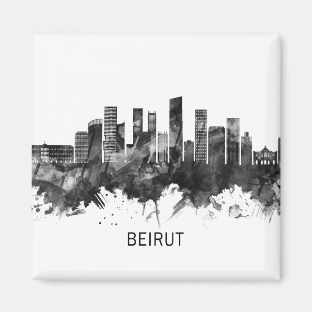 Beirut LiSkyline BW Magnet (Framsidan)
