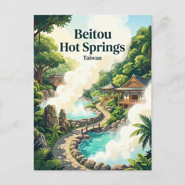 Beitou varma källor Taiwan Vykort (Framsida)