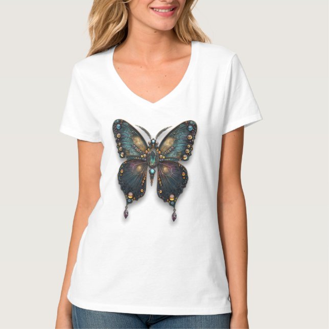 Bejeweled Butterfly Kvinnor T Shirt (Framsida)