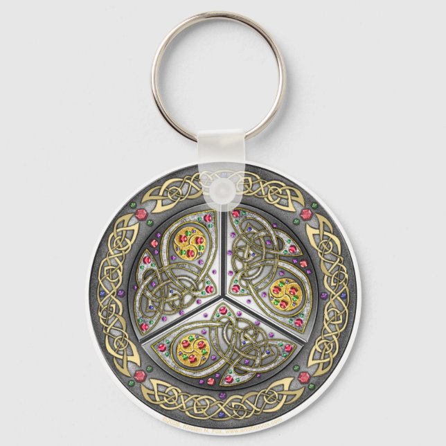 Bejeweled Celtic Shield Nyckelring (Framsida)