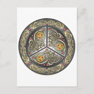 Bejeweled Celtic Shield Vykort