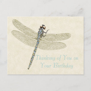 Bejeweled Dragonfly Birthday Önskemål vykort