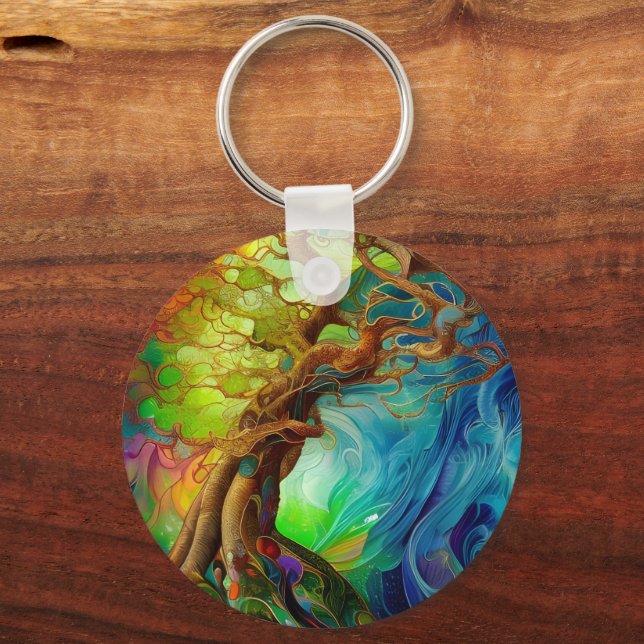 Bejeweled Träd Nyckelring (Framsida)